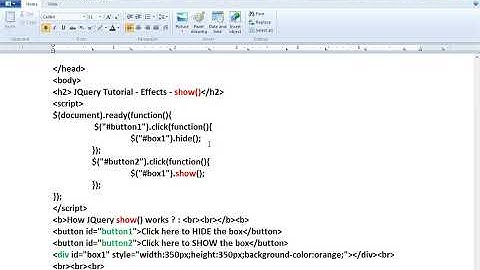 SHOW METHOD JQUERY EFFECTS DEMO
