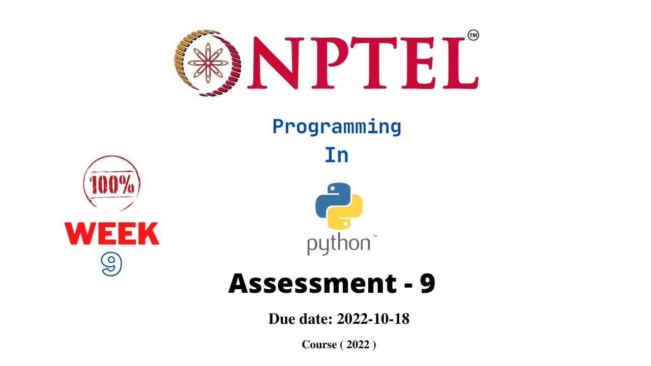 NPTEL Programming in python Answers | Week 9 | Assessment 9 | Due date ...
