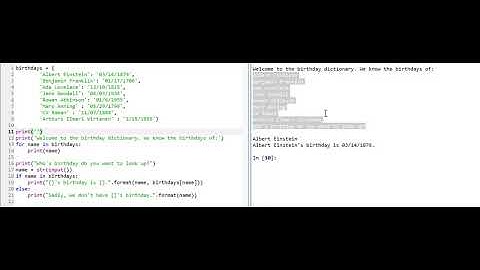 Python Code Walkthrough: Birthday Dictionary