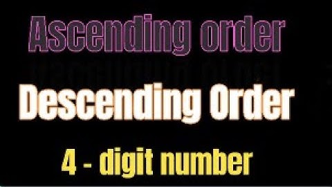 Class III - Ascending and Descending order ( 4 - digit numbers only )