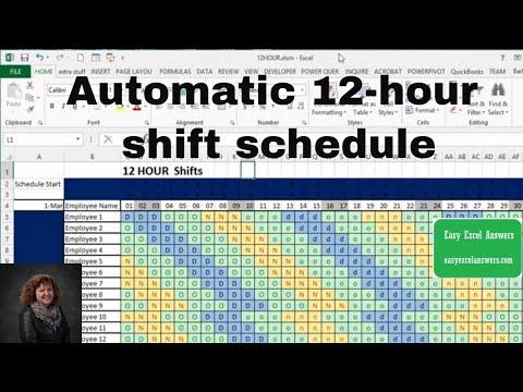 How To Make An Automatic 12 Hour Shift Schedule Youtube