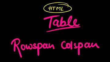 HTML table rowspan and colspan | HTML tutorial in hindi and Urdu