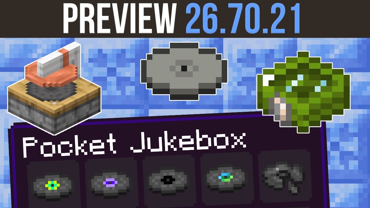 Disc Press, Blank Disc & Pocket Jukebox | Minecraft Preview 26.70.21