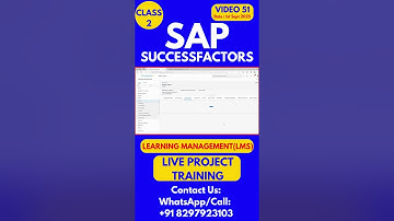 SAP SuccessFactors LMS Training Online Tutorial Class 51 1st  Sept 2025 #sapsuccessfactorstraining
