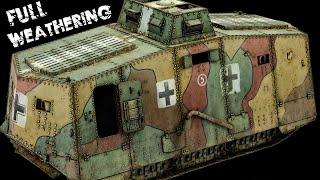 Full Weathering On A WW1 A7V Tank (Meng 1/35)