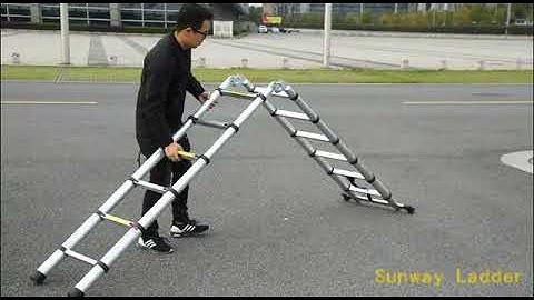 How to use and compact a Folding Telescopic A Frame Shape Ladder