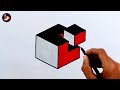 How to draw 3d on paper  3d drawing for beginners  ashar 2m