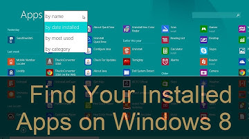Find your Installed Apps on Windows 8 OS