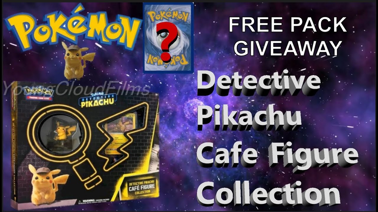 Pokemon Tcg Detective Pikachu Cafe Figure Collection Unboxing Free Pack Giveaways