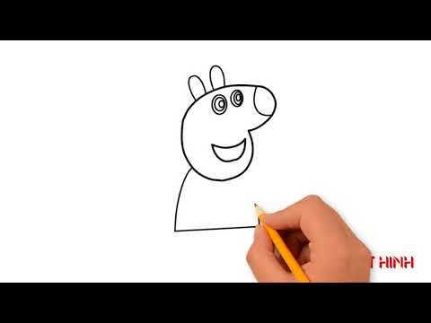 Học vẽ tranh hoạt hình | Vẽ chú heo con Peppa | Vẽ tranh hoạt hình cho trẻ em | ba chú heo con