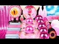 ASMR PINK DESSERTS: CHERRY BLOSSOM JELLO DONUT, MOCHI ICE CREAM, FLASHLIGHT CANDY EATING SOUNDS 먹방