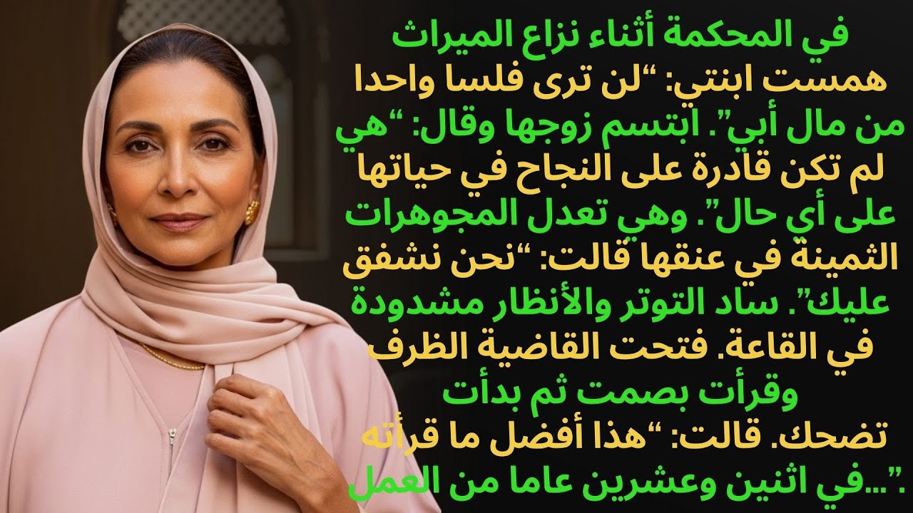 كانت ابنتي وصهري يحتفلان بالنصر في المحكمة. حتى اللحظة التي تكلمت فيها القاضية…