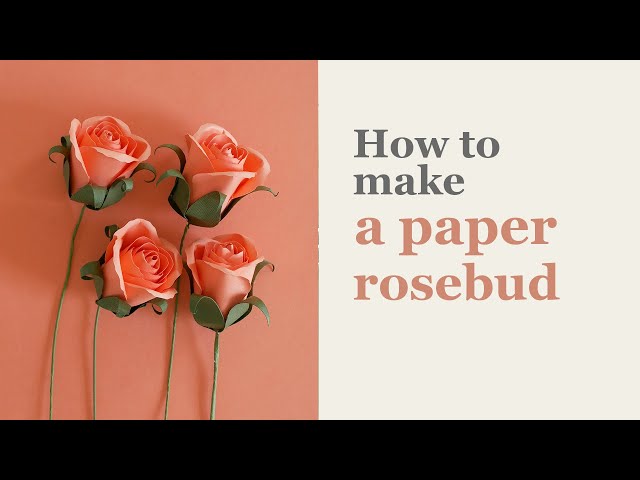 How to make a paper rosebud  DIY paper flower rosebuds 