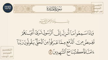 ( وإذا سمعوا ما أنزل إلى الرسول ترى أعينهم... ) سورة المائدة ايه رقم 83