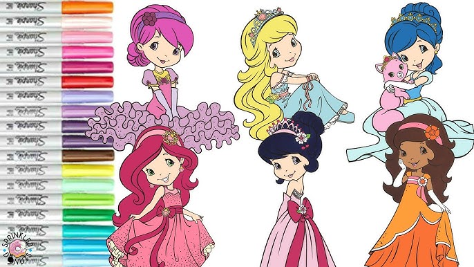 Strawberry Shortcake Coloring Book Pages 🍓 Blueberry Muffin 🍓 Orange  Blossom 🍓 HAPPILY SNOWBALL 🍓 