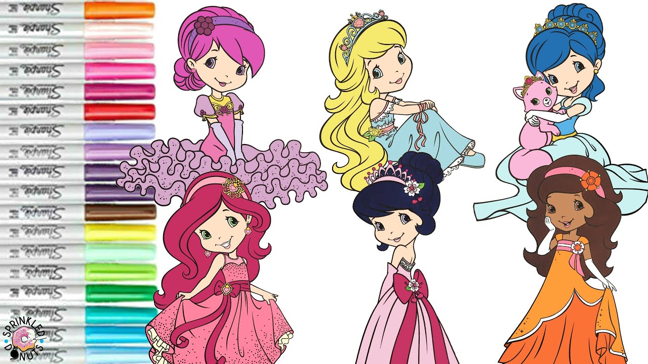 Strawberry Shortcake & Friends Coloring Book Compilation Orange Blossom  Cherry Jam Plum Pudding 