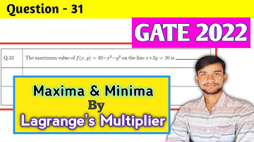 GATE 2022 | Maxima & Minima ( Lagrange