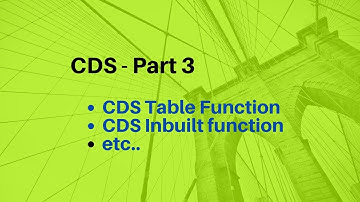 CDS Part 3 - CDS Table Function, Inbuilt Function