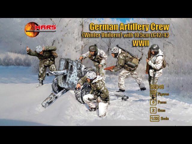 Figurines 1/72 Artillerie Allemande Hiver WW2 - Mars 72142 - Occasion Comme Neuf