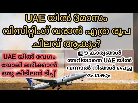3 month visit visa Expense in UAE| living cost in Dubai for job seekers in malayalam#uae #visitvisa