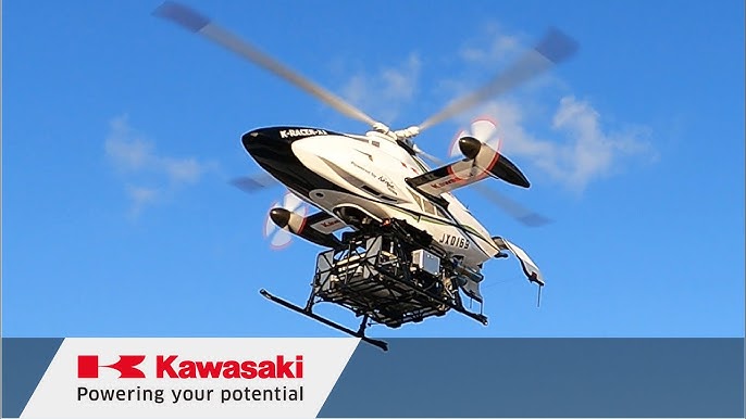 Kawasaki Heavy Industries: K-RACER-X2, the latest prototype for unmanned VTOL aircraft - YouTube