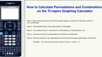 TI-nspire - Permutations and Combinations