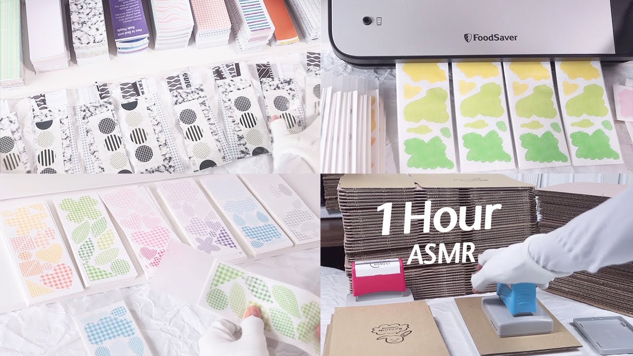 1시간  시원한 빗소리 포장 공장 asmr | 눈감고 들어보세요 #포장브이로그  #포장asmr  #문구사장브이로그