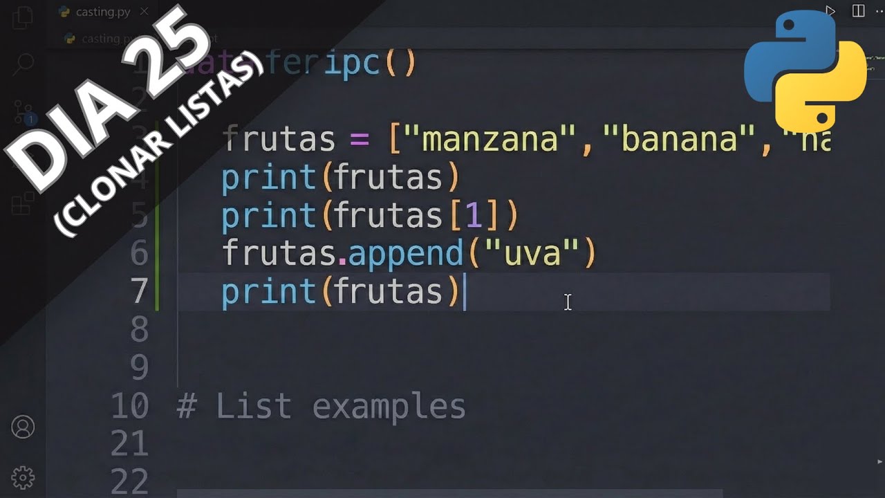 Como COPIAR una LISTA en Python (Día 25) | Reto 30 Días - YouTube