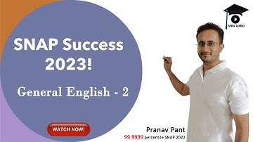 SNAP Success 2023 | General English for SNAP 2023 - Part 2 | MBA Karo