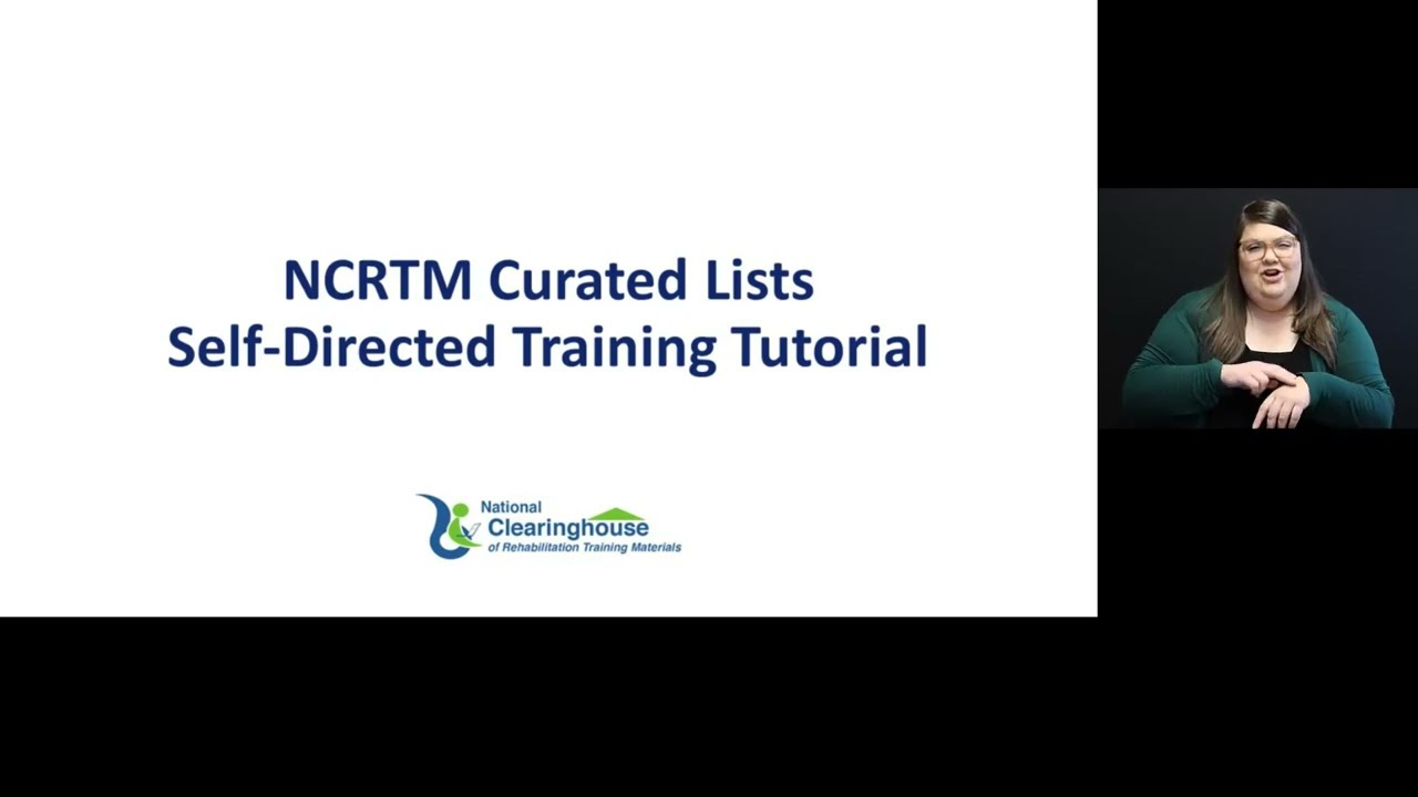 NCRTM Curated Lists Self-Directed Training Tutorial
