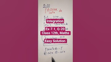 Integration class 12 | Q20 | Ex-7.1 | Maths | Easy Solution | DineshSirPCMB #shorts