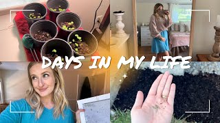 DAYS IN THE LIFE || planting more seeds, house chores, bridal shower grwm, & nursery talk