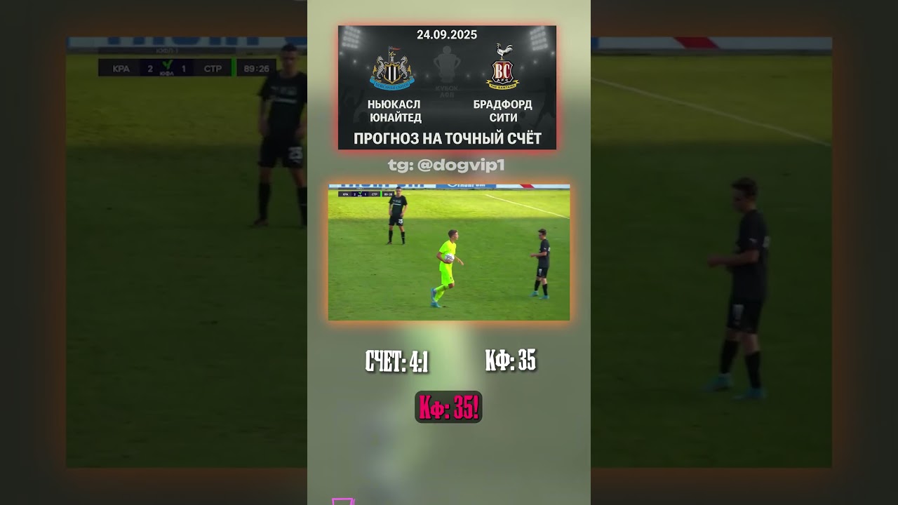 Считаем, что Ньюкасл Юнайтед - Брадфорд Сити сыграют 4-1, кф 35 