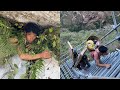 Villagers living on cliffs | Most dangerous cliff way to the village | Chinese Rural Life