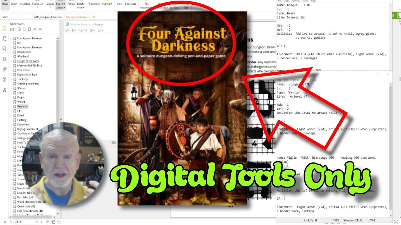 Solo RPGs Using Digital Tools 3 Four Against Darkness 'Hey, These