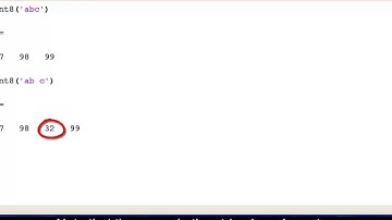 Using the int8 and char functions in MATLAB.