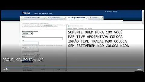 O que colocar na inscrição do ProUni no grupo familiar?