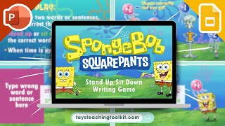SPONGEBOB READING & WRITING GAME | Free PowerPoint & Google Slides Game for ESL & Foreign Languages screenshot 3