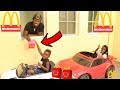 McDonald's Drive Thru Prank! Kids Pretend Play