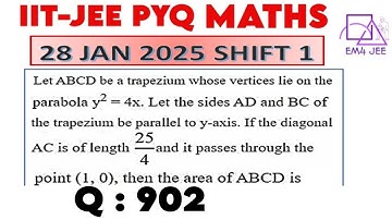 Let ABCD be a trapezium whose vertices lie on the parabola y^2=4x . Let the sides AD and BC of the