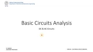 Electrical Circuit Analysis | DC & AC Circuits - Lecture 4 Net Worth