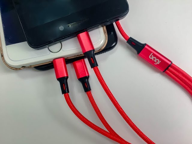 [Trên tay] Cáp dù Bagi đa năng 3 trong 1 (Lightning + Micro USB +  Type C)