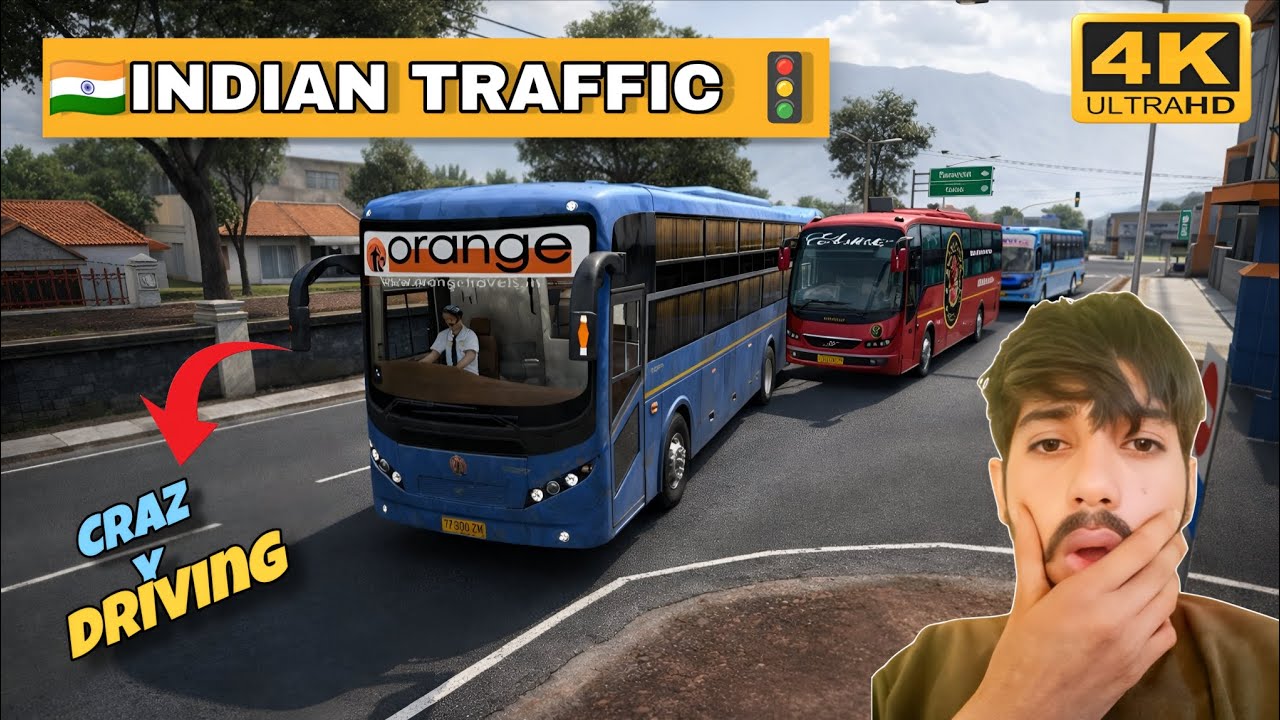 REALISTIC -INDIAN TRAFFIC MOD | BUS SIMULATOR INDONESIA (BUSSID) GAMEPLAY 