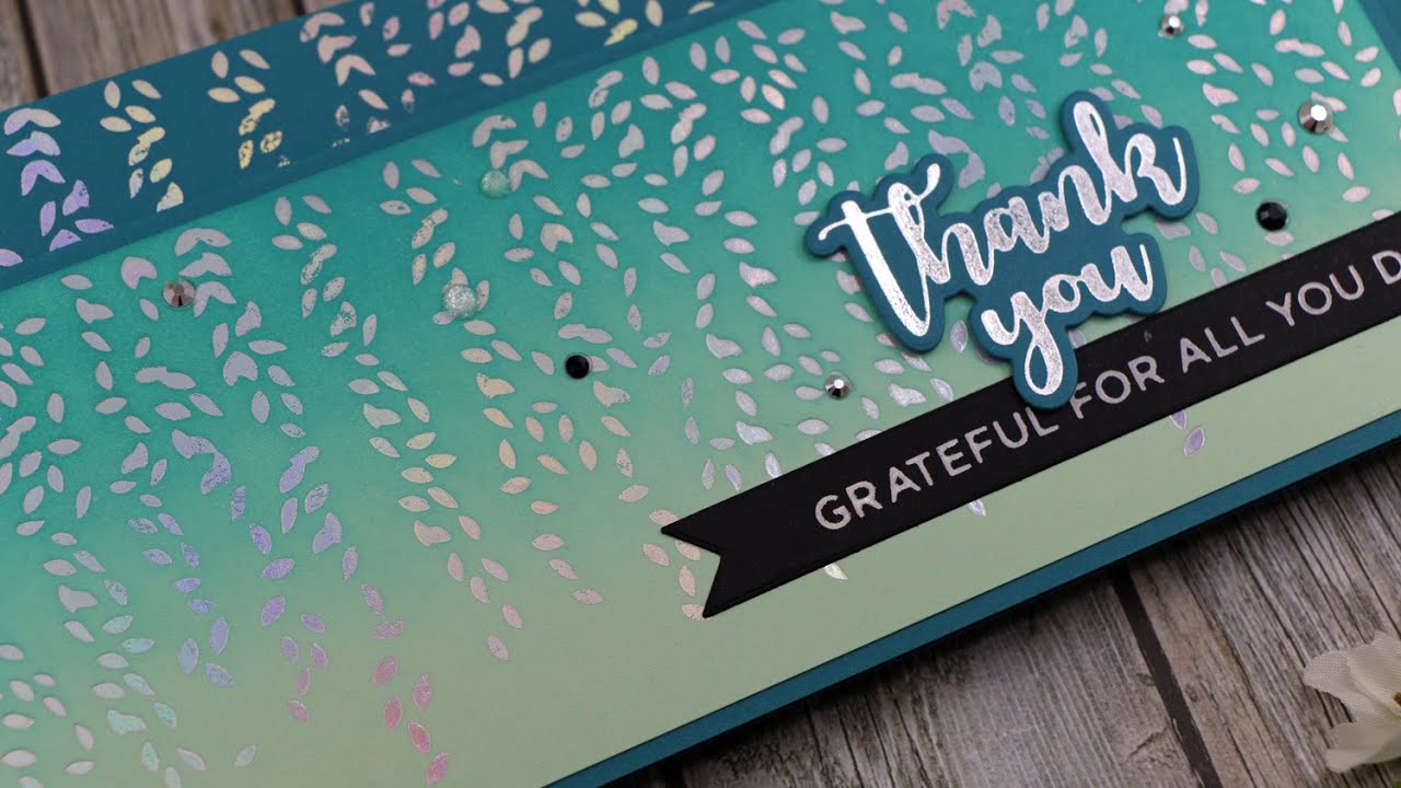 Easy Hot Glimmer Foil Slimline Card Spellbinders Framed Details