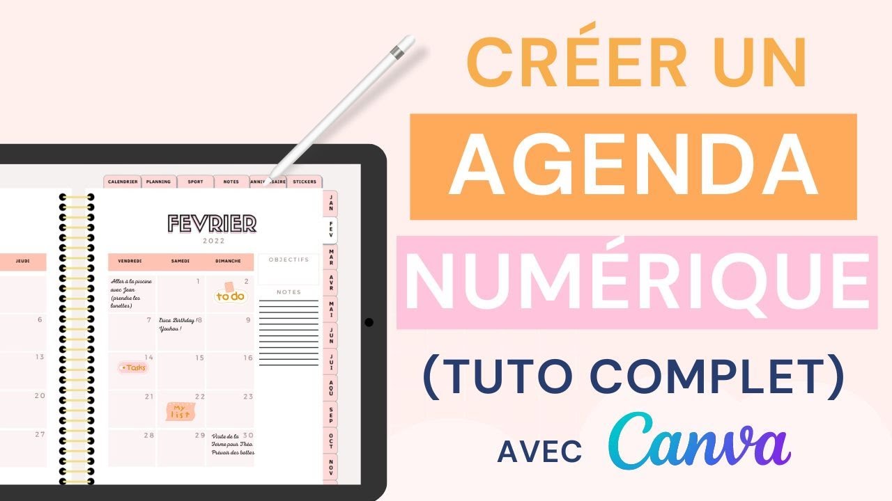 Créer son agenda numérique gratuitement pour Android ou Apple [planner  numérique] 