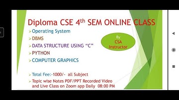 CSE 4th SEM Online Class Discussion || Computer Science & Engg. || SBTE Bihar Diploma Student.
