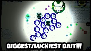 THE BIGGEST/LUCKIEST BAIT EVER !!//AGAR.IO MOBILE INSANE SERVER TAKEOVER !!