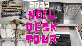 2023 Nail Desk Tour | content creator's Nail Studio | Small Nail space