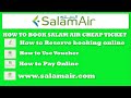 How to Book Salam air cheap flight 2024