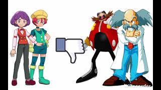 Georgia And Burgundy Gives Dr. Eggman And Dr. Wily (Sonic/Mega Man) a Thumbs Down
